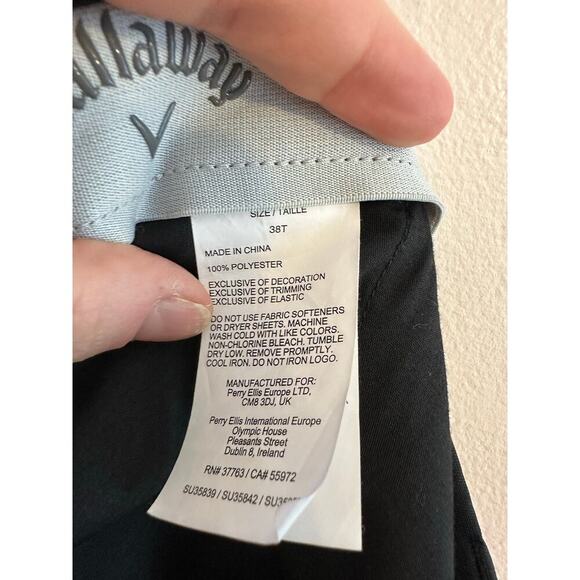 Callaway Men's Pro Spin 3.0 Performance Golf Shorts Active Waistband Black 38 T - Picture 8 of 8